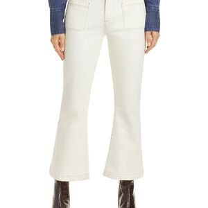White FRAME Le Bardot Crop Flare Leg Jeans in Size 23